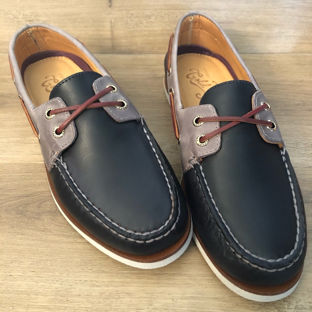 Sperry Gold A/O Cross Lace Navy NEW